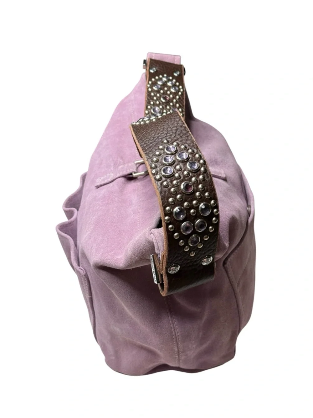 Deadstock: new Tylie Malibu ᪣ Utility Suede Hobo Bag ᪣ Crystal Strap ᪣ Lilac Y2K